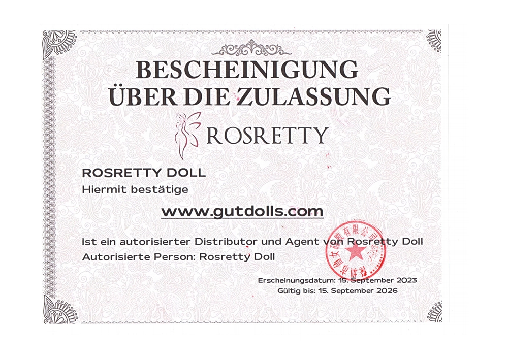 Rosretty Doll zertifikat