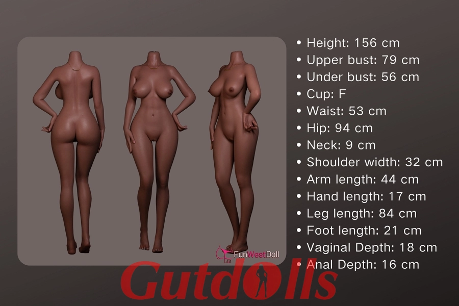 Kombination von Persönlichkeiten 156cm F-Cup #037S  Tan Vollsilikon Guenstige sexpuppen kaufen